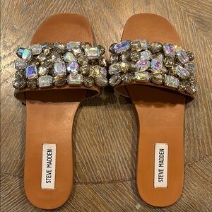 Steve Madden Tan Embellished Women's Sandals